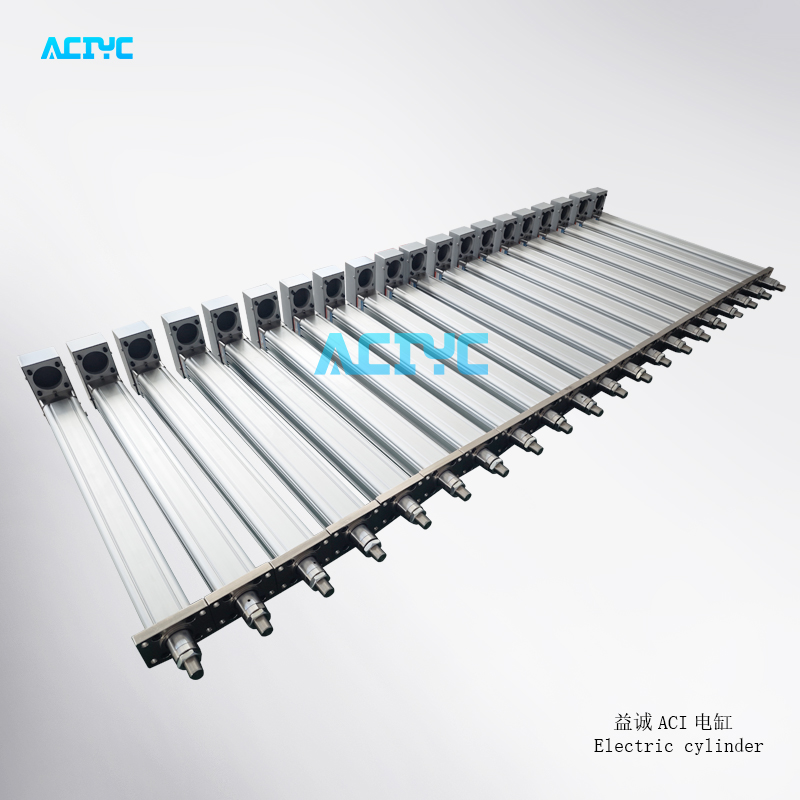 益诚ACI64伺服电动缸 折返式长行程前法兰外螺纹非标定制电缸